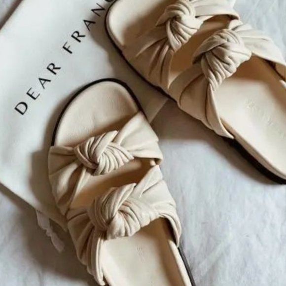 Dear Frances Shoes - Tye Slide in Lait